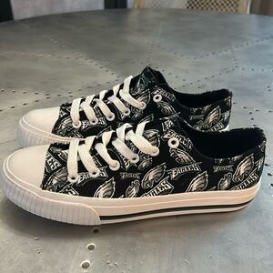 Philadelphia Eagles Women size 8 FOCO shoes black white EUC